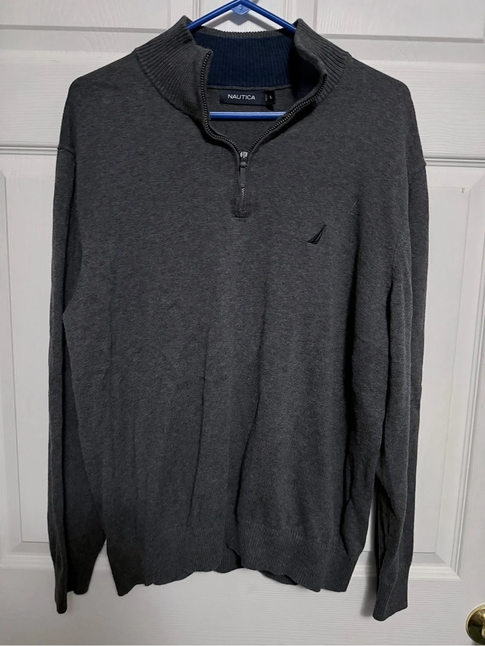 Nautica Men's Charcoal Gray Quarter-Zip Sweater